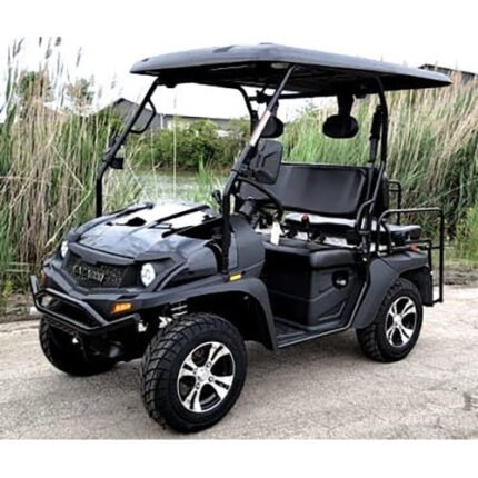 Brand New Gas Golf Cart UTV Hybrid Linhai Big Hammer 200 GVX Side by Side UTV With Custom Rims/Tires - Black